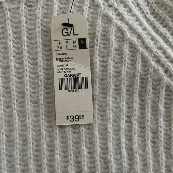 Garage Turtleneck Sweater- Grey + Soft Oatmeal - Picture 2 of 3